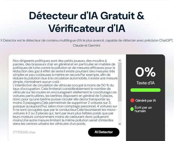 image résultat du vérificateur d'AI